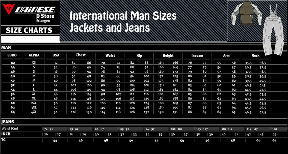 european jacket sizes to us