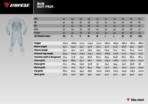 Dainese Size Chart Australia